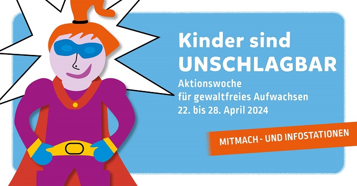 Flyer: "Kinder sind unschlagbar", Aktionswoche für gewaltfreies Aufwachsen, 22. bis 28. April 