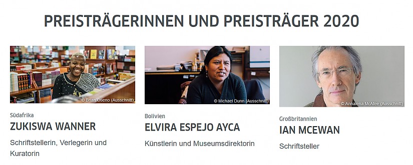 Preisträger Goethe-Medaille 2020, Quelle: Goethe Institut