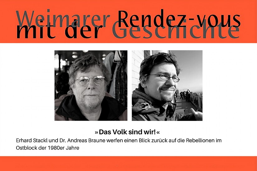 Flyer: Weimarer Rendezvous mit der Geschichte, Fotos: Erhard Stackl und Dr. Andreas Braune