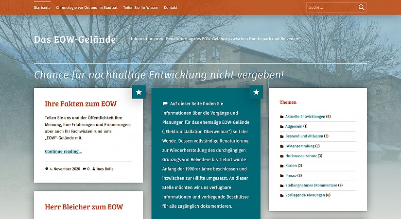 Screenshot der Website: https://eow.weimar-weiterdenken.de/