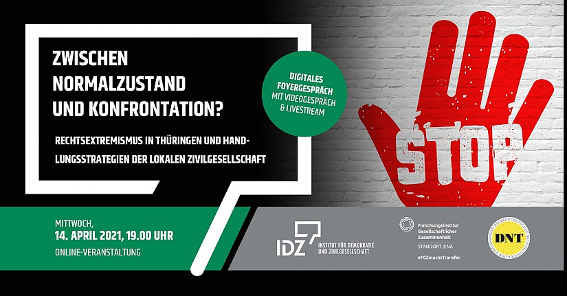 Flyer: »Zwischen Normalzustand und Konfrontation? Rechtsextremismus in Thüringen«