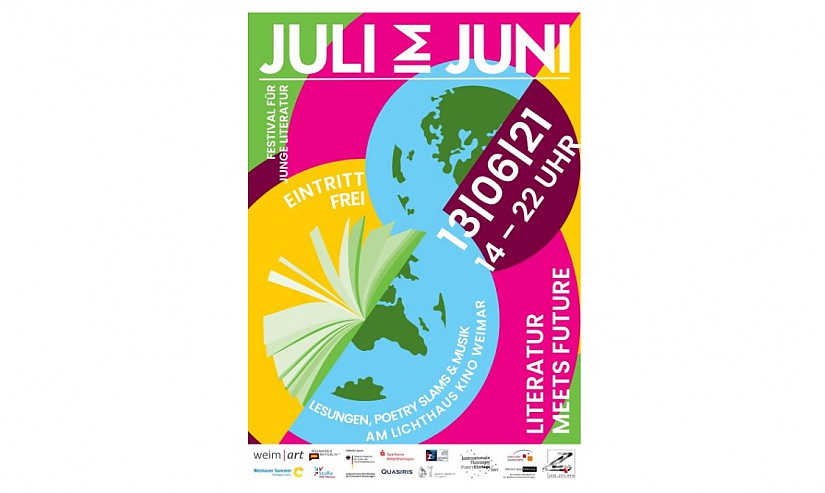 Programmflyer: juLi im juni – Festival für junge Literatur Weimar