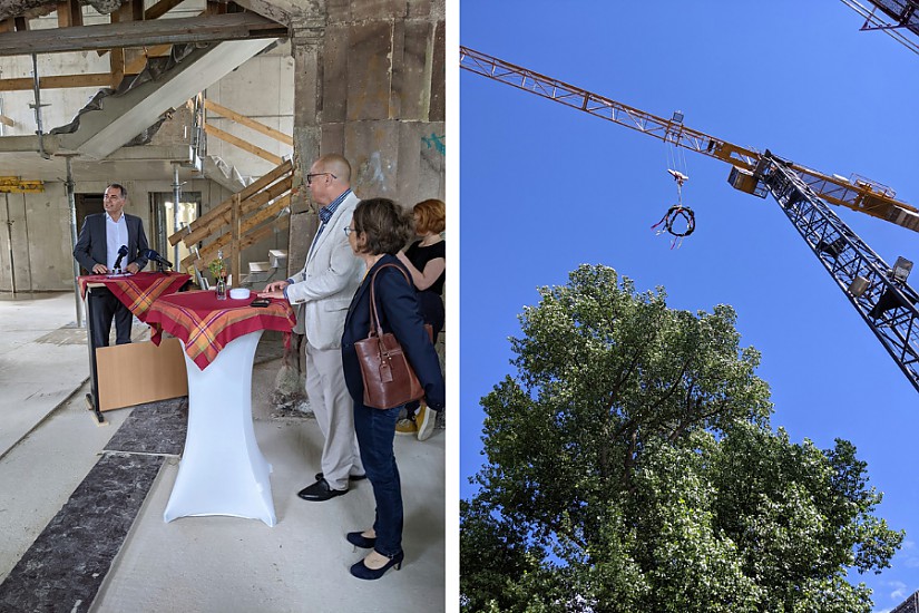 Richtfest des Erweiterungsbaus vom Haus der Weimarer Republik, Foto: Stadt Weimar Richtfest des Erweiterungsbaus vom Haus der Weimarer Republik, Foto: Stadt Weimar