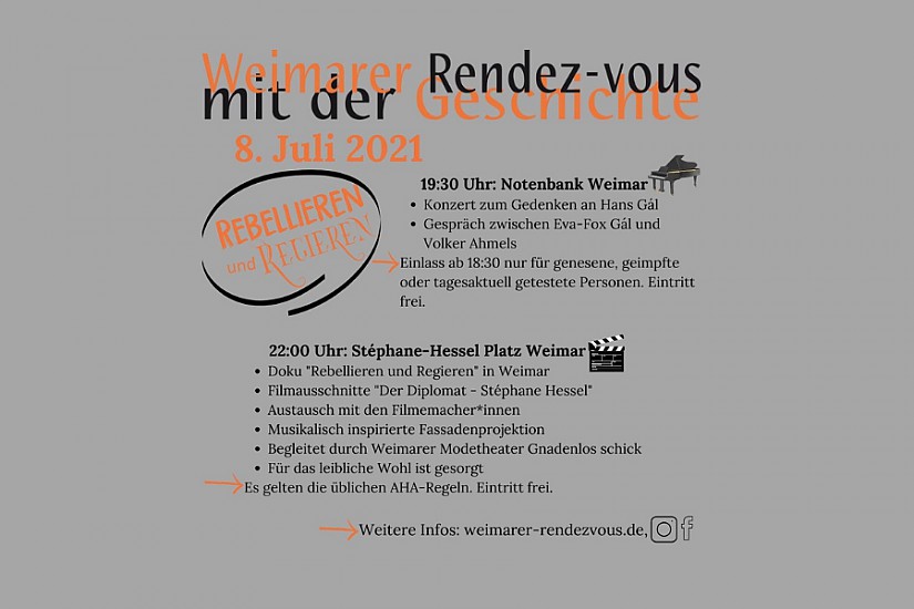 Flyer: Weimarer Rendez-vous mit der Geschichte Flyer: Weimarer Rendez-vous mit der Geschichte