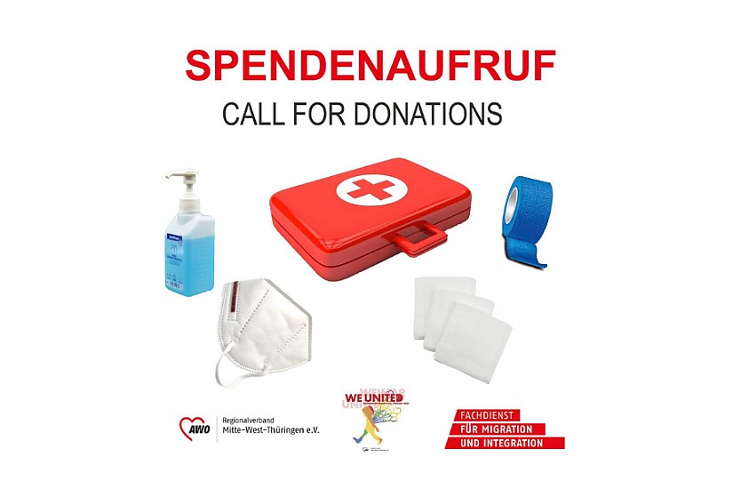 Spendenaufruf, Quelle: WE United