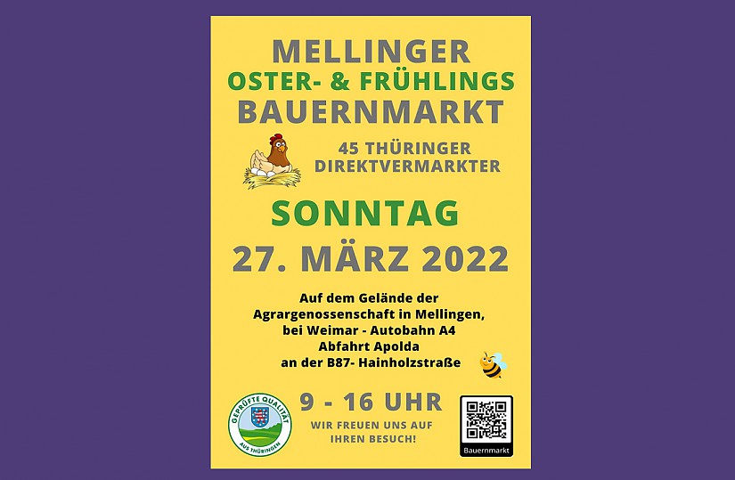 Flyer: Mellinger Oster-  und Frühlings-Bauernmarkt 