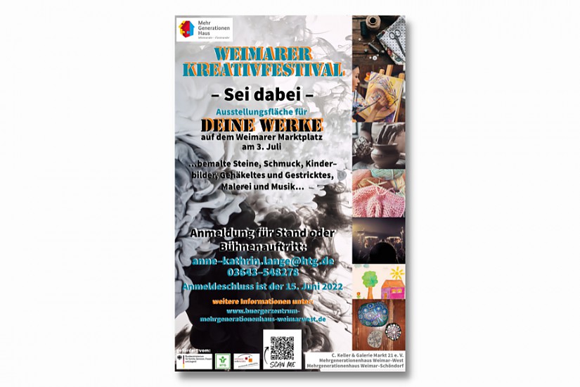 Plakat zur Anmeldung, Kreativfestival Weimar 2022
