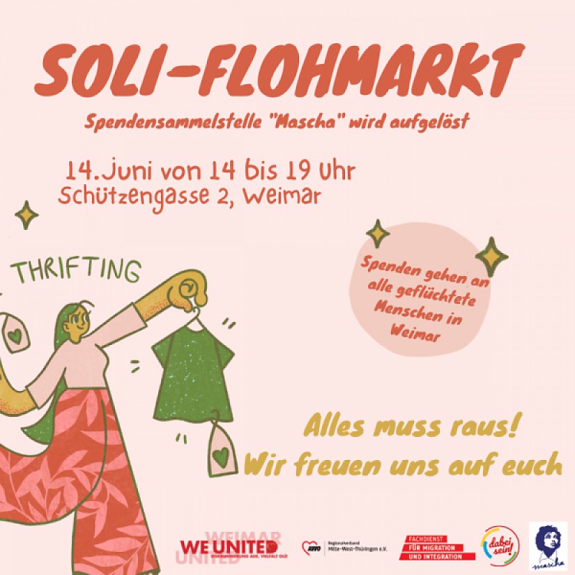 Flyer: Soli-Flohmarkt im "Mascha", Schützengasse 2  
