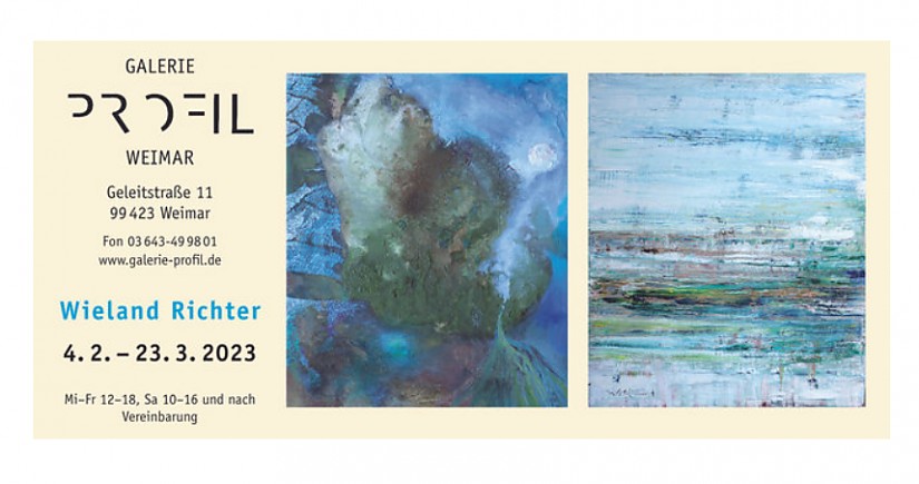 Flyer: Galerie Profil | Ausstellung »Blauer Planet« des Künstlers Wieland Richter
