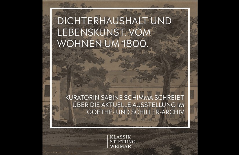 Flyer: Ausstellung »Dichterhaushalt und Lebenskunst« der Klassik Stiftung Weimar