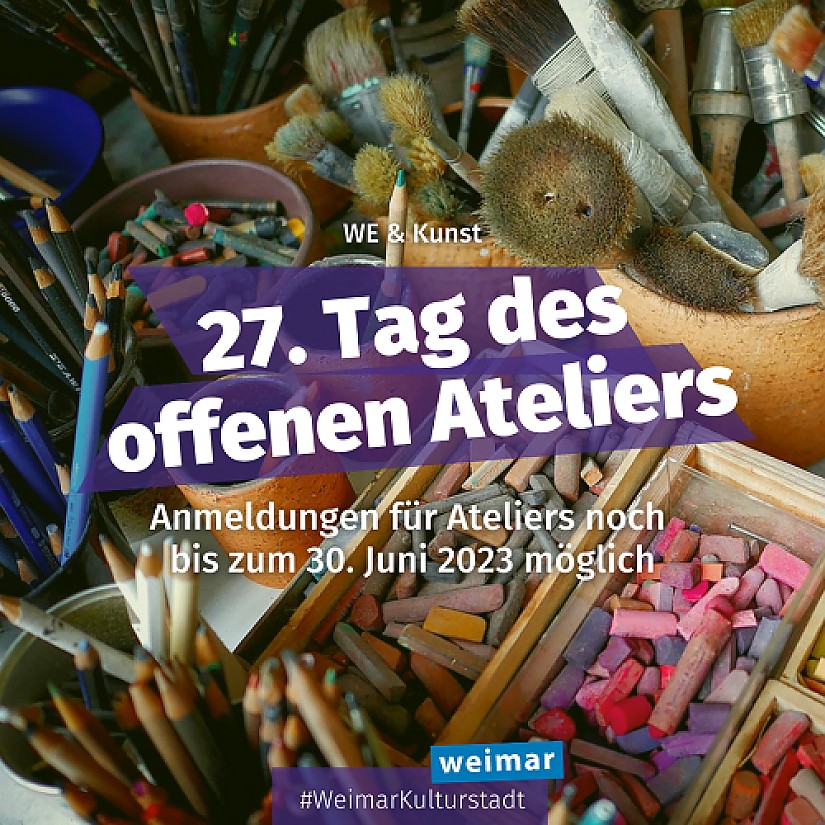 Flyer: 27. Tag des offenen Ateliers (Quelle: Stadt Weimar) Flyer: 27. Tag des offenen Ateliers (Quelle: Stadt Weimar)