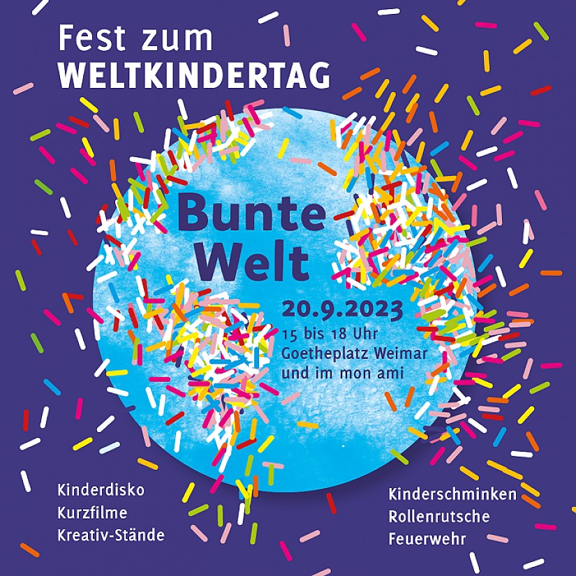 Flyer: "Bunte Welt", Fest zum Weltkindertag (Quelle: Stadt Weimar)