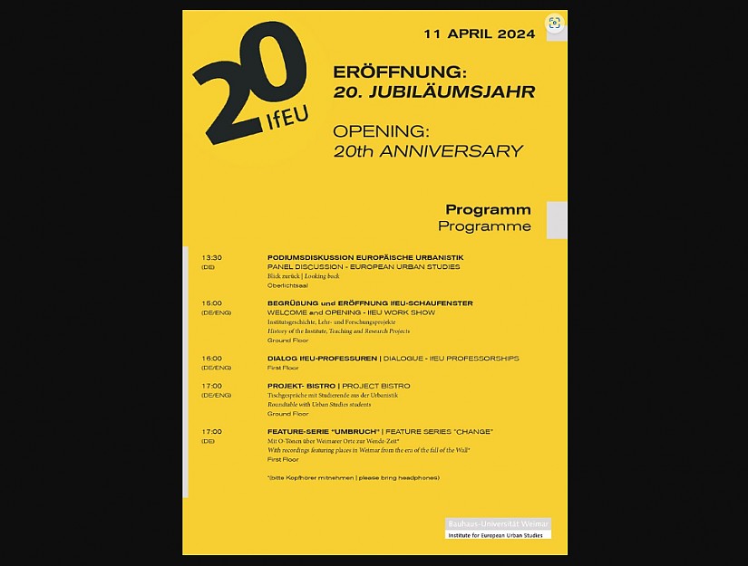 Programmflyer, Institut für Europäische Urbanistik BUW