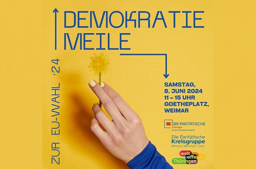 Flyer: Demokratiemeile - der Paritätische Thüringen