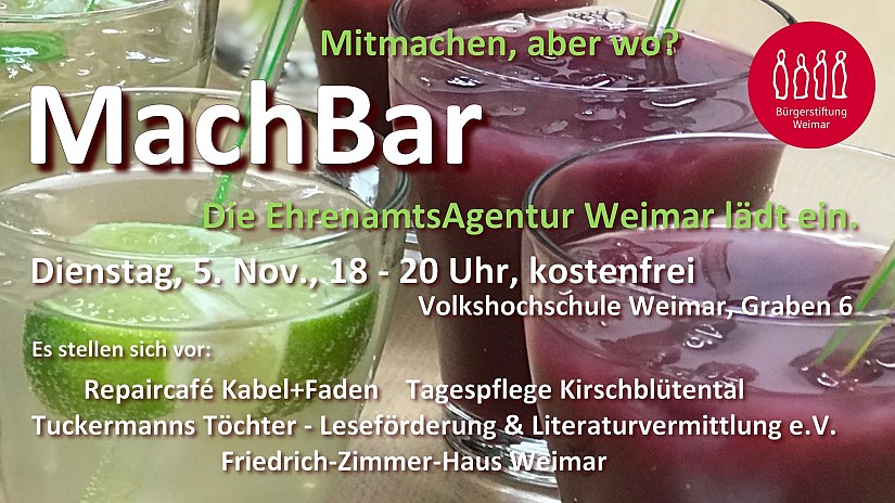 Flyer: MachBar,  Ehrenamtsagentur Weimar