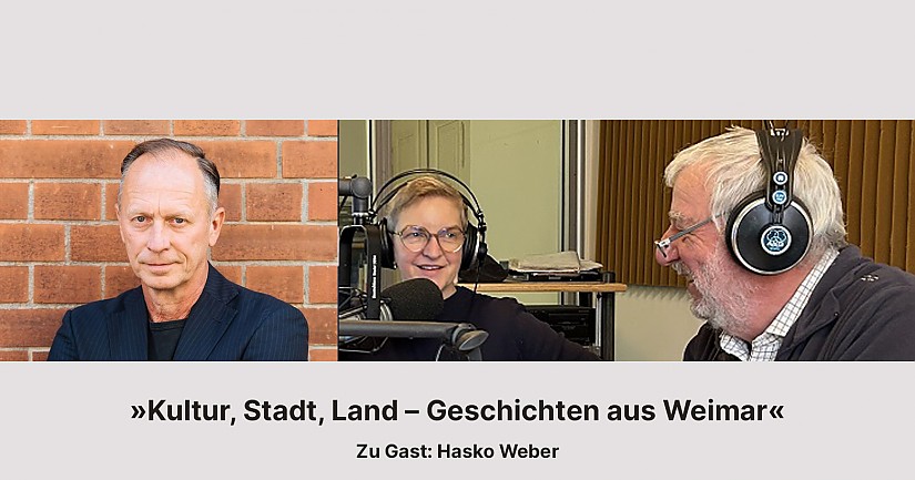 Hasko Weber im Gespräch mit Claudia Quasthoff und Wolfgang Renner. Foto: DNT Weimar / Radio LOTTE Hasko Weber im Gespräch mit Claudia Quasthoff und Wolfgang Renner. Foto: DNT Weimar / Radio LOTTE