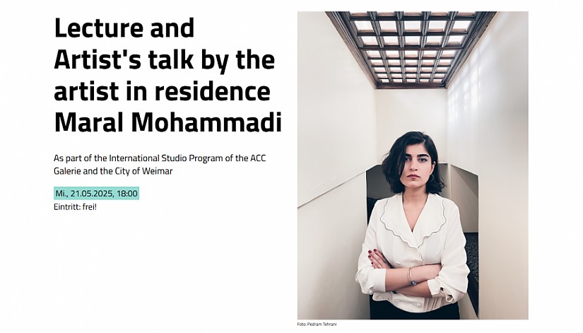 Flyer der Galerie Weimar: Maral Mohammadi - Stipendiatin  des 31. Atelierprogramms, Foto: Pedram Tehrani
