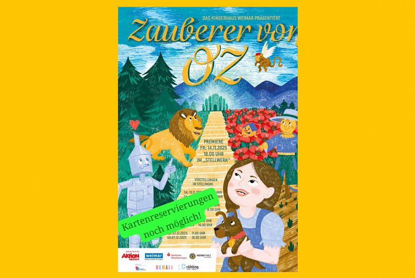 Flyer: »Der Zauberer von Oz« im Kinderhaus Weimar