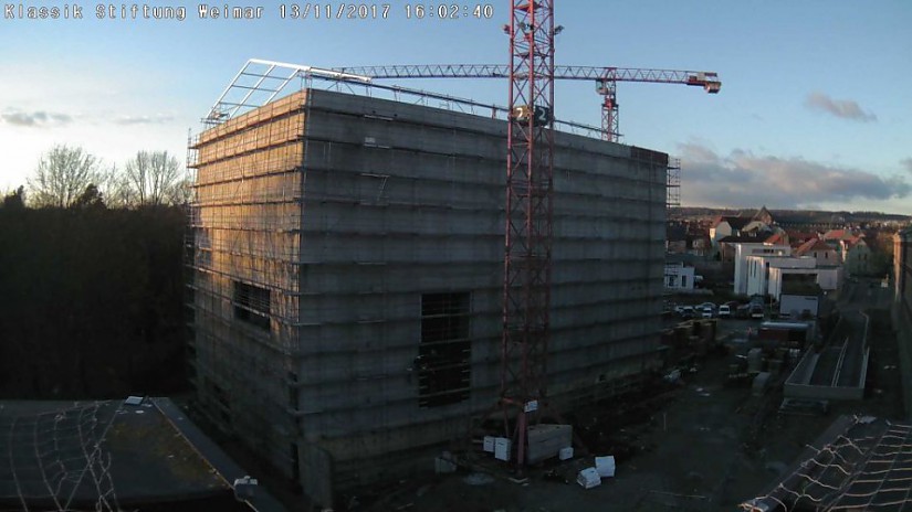 Lichttest am Neuen Bauhausmuseum, Foto: KlassikStiftung Lichttest am Neuen Bauhausmuseum, Foto: KlassikStiftung