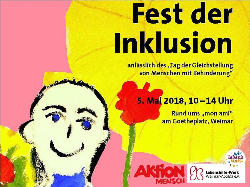 Fest der Inklusion Weimar (Aktion Mensch, Lebenshilfe-Werk Weimar/Apolda e.V.) Fest der Inklusion Weimar (Aktion Mensch, Lebenshilfe-Werk Weimar/Apolda e.V.)
