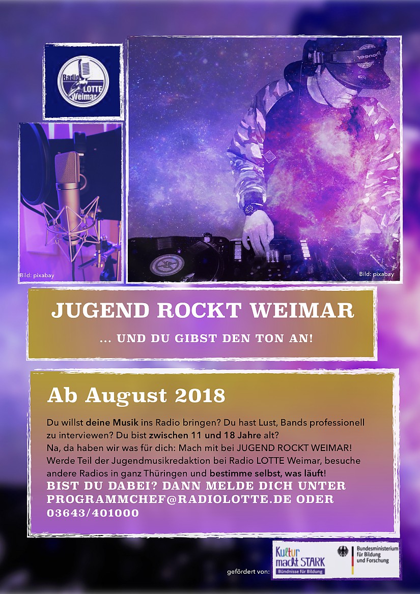 Flyer "Jugend rockt Weimar", Quelle: Radio LOTTE