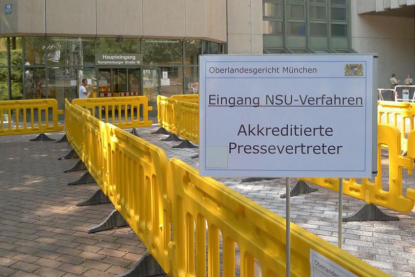 Oberlandesgericht München - Presseeingang NSU-Prozess, Foto: Radio LOTTE