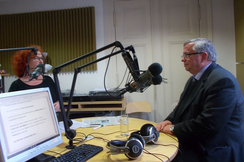 Oberbürgermeister Stefan Wolf zu Gast im Studio von Radio Lotte, Foto: Radio Lotte