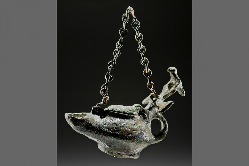 Byzantinische Öllampe aus dem Grab des Herrn von Boilstedt, Bronze, 6. Jh. n. Chr.© Thüringisches Landesamt für Denkmalpflege und Archäologie  H. Arnold