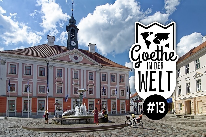 Rubrik: »Goethe in der Welt«, Foto: Tartu, Estland (Pixabay, CC0)/ Grafik: Radio Lotte