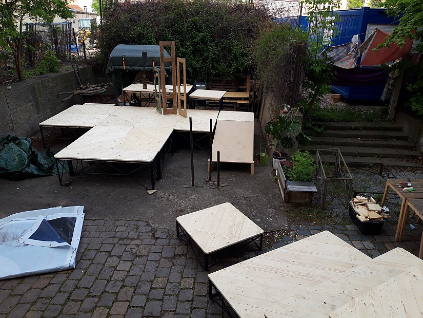 Aufbau des Open Pavillon in der OMA, Foto: Radio LOTTE Aufbau des Open Pavillon in der OMA, Foto: Radio LOTTE