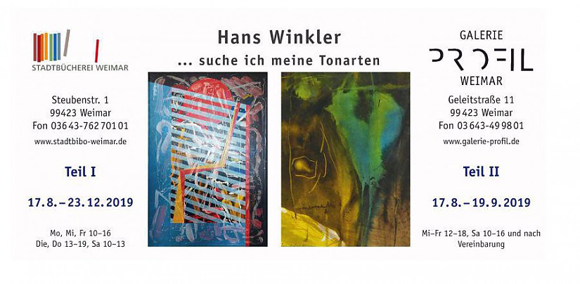 Einladung zu den Hans Winkler Ausstellungen