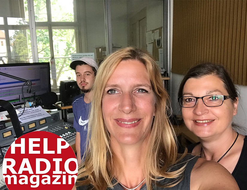 Das Help Team mit Studiogast Conny Meyer von Weimars Gute Nachbarn (rechts), Foto: Stefanie Lachmann