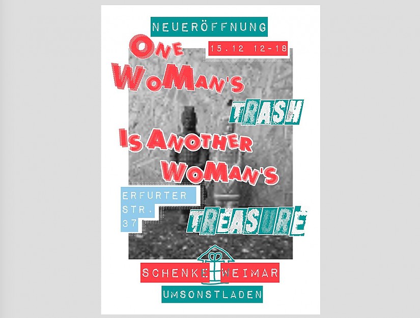 Flyer zur Wiedereröffnung des Umsonstladens »Schenke« Flyer zur Wiedereröffnung des Umsonstladens »Schenke«