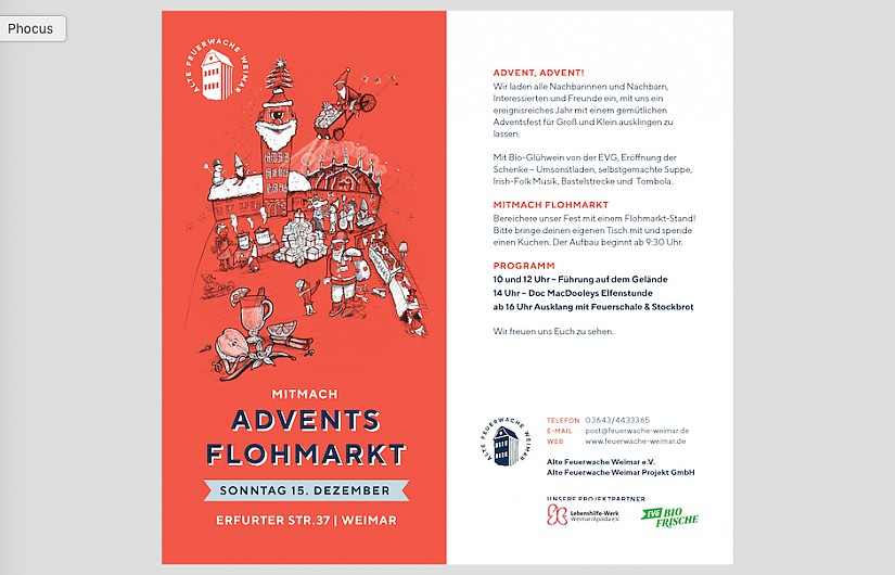 Flyer: Adventsflohmarkt in der Alten Feuerwache 