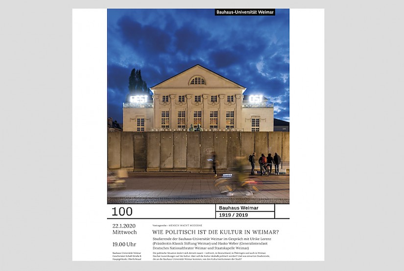 Veranstaltungs-Flyer: Wie politisch ist die Kultur in Weimar?
