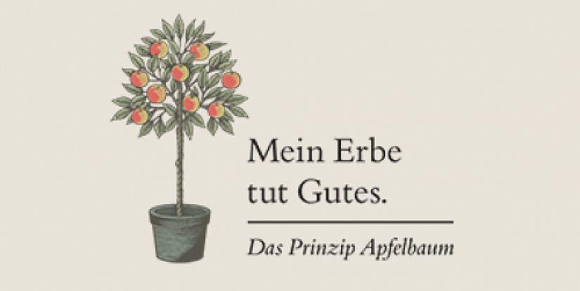 Logo der Inititative »Mein Erbe tut Gutes. Das Prinzip Apfelbaum«