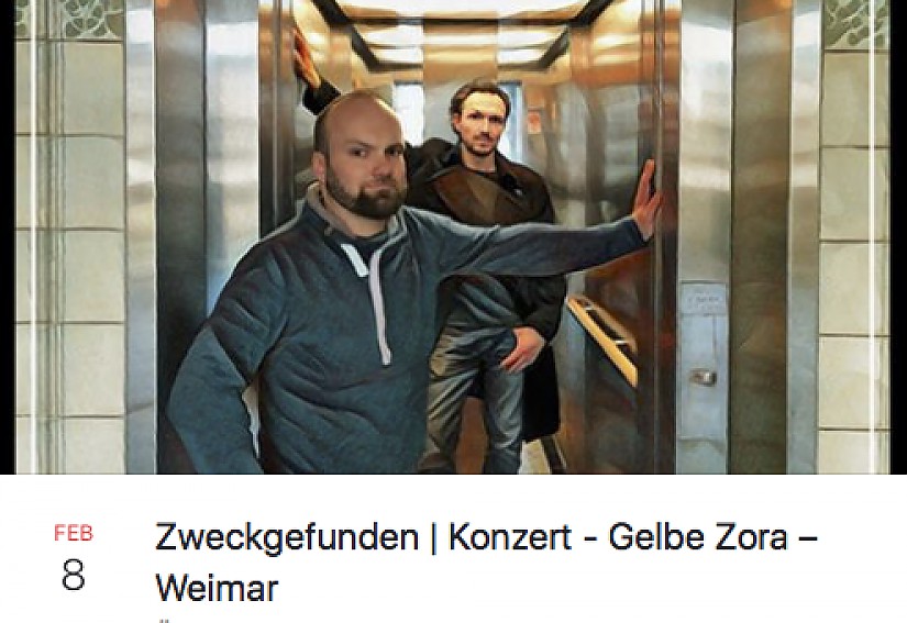 »Zweckgefunden« - Veranstaltungstipp, Quelle: FB-Seite Die Gelbe Zora »Zweckgefunden« - Veranstaltungstipp, Quelle: FB-Seite Die Gelbe Zora