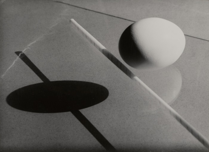 Hilde Horn, ohne Titel [Ei und Strohhalm im Schattenwurf], Silbergelatineabzug, 1925-1927 (Quelle: Klassik Stiftung Weimar, Museen)