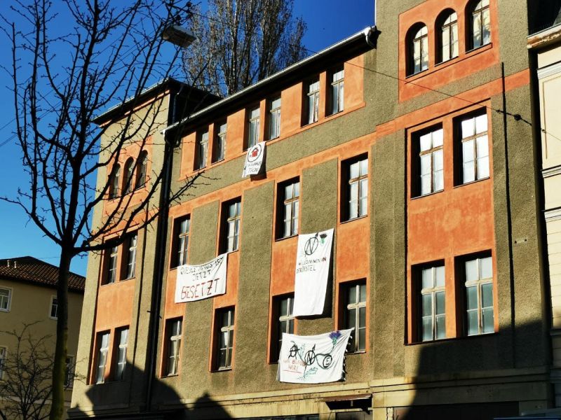 Kurzfristig besetztes Dorfner-Haus (Foto: Ulrike Grosse-Röthig)