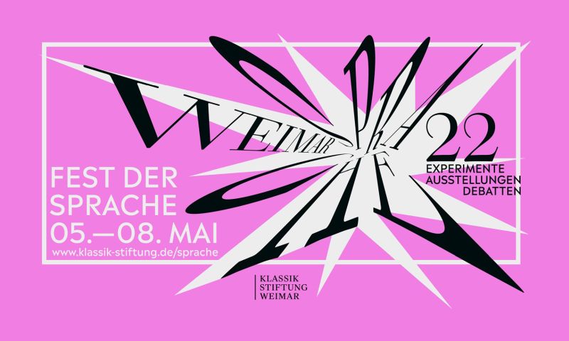 Banner: "Fest der Sprache", vom 5. bis 8. Mai 