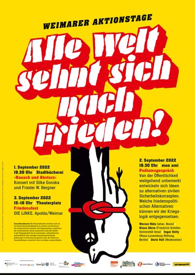 Flyer: Weimarer Aktionstage - Alle Welt sehnt sich nach Frieden Flyer: Weimarer Aktionstage - Alle Welt sehnt sich nach Frieden