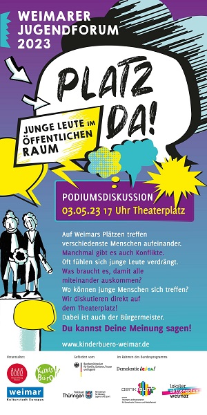 "Platz Da" - Junge Leute im öffentlichen Raum (Quelle: Lokaler Aktionsplan Weimar) 