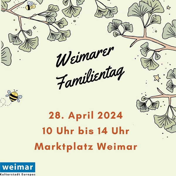 Flyer: Weimarer Familientag, Sonntag, 28. April, von 10 bis 14 Uhr 