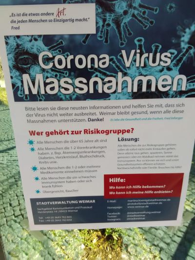 Fake-Plakat zur Corona-Prävention (Foto. Stadt Weimar) 