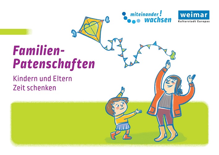 Banner: Familienpatenschaften. Kindern und Eltern Zeit schenken. (Quelle: Stadt Weimar) Banner: Familienpatenschaften. Kindern und Eltern Zeit schenken. (Quelle: Stadt Weimar)