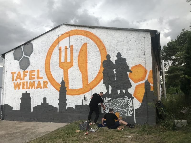 Graffiti für die Weimarer Tafel (Foto:Ulrike Scheller)