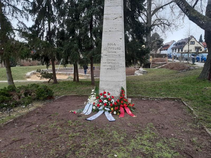 Gedenken an Rosa Luxemburg und Karl Liebknecht, Ortsteil Schöndorf, Quelle: Die LINKE Weimar / Weimarer Land