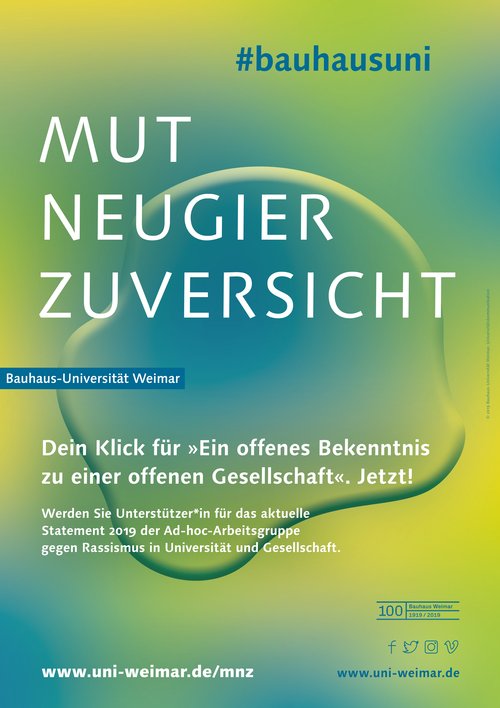 Bauhaus-Uni-Aktion "Mut Neugier Zuversicht", Plakat