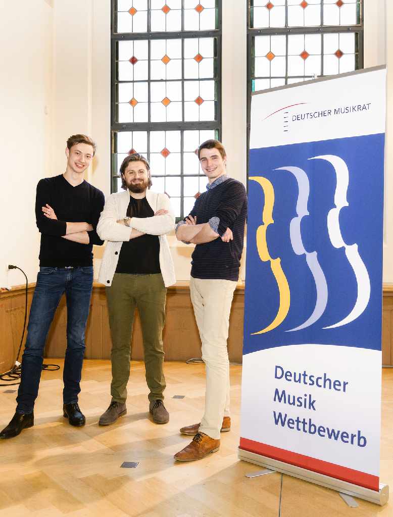 Die drei Preisträger (v.l.n.r.: Sebastian Fritsch, Konstantin Krimmel, Friedrich Thiele) Foto: Uwe Niklas