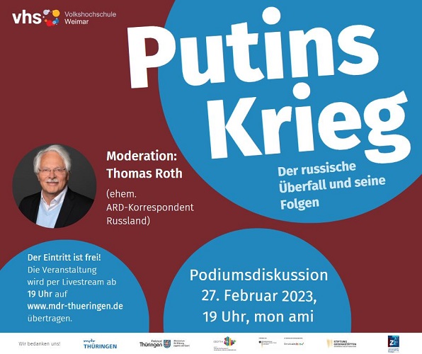 Podiumsdiskussion: "Putins Krieg - der russische Überfall und seine Folgen" Podiumsdiskussion: "Putins Krieg - der russische Überfall und seine Folgen"